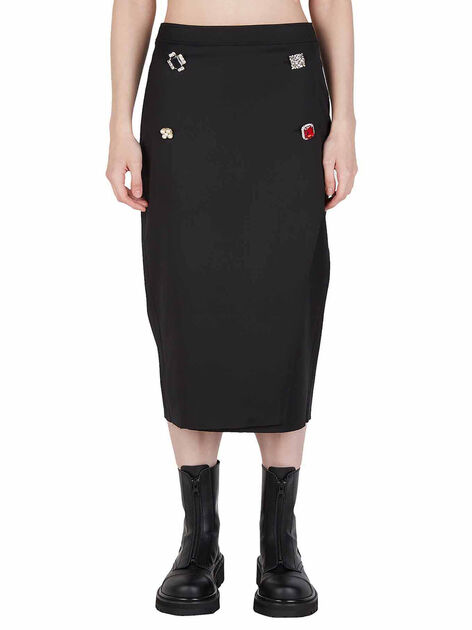 High Rise Skirt with Buttons