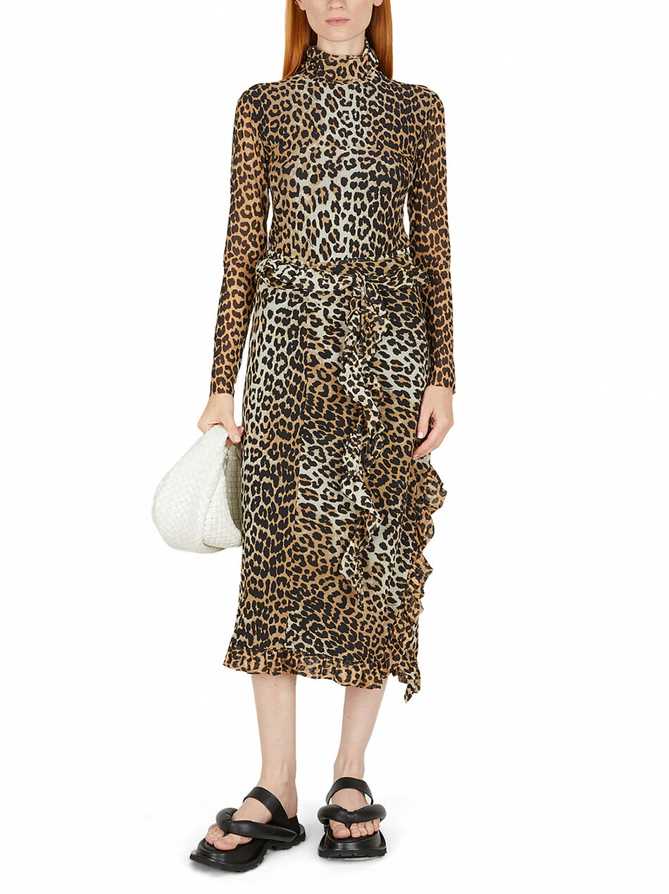 Leopard Print Wrap Skirt