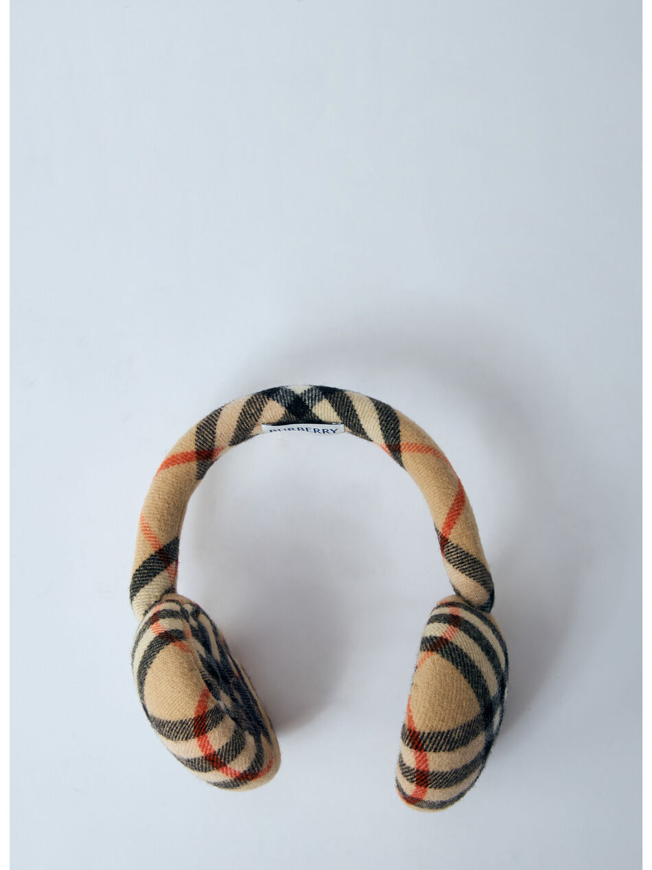 Check Wool Earmuffs