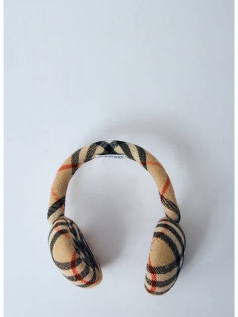Check Wool Earmuffs