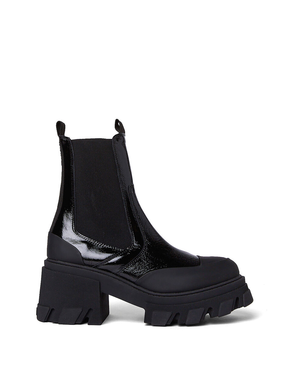 Cleated Heeled Mid Chelsea Boots