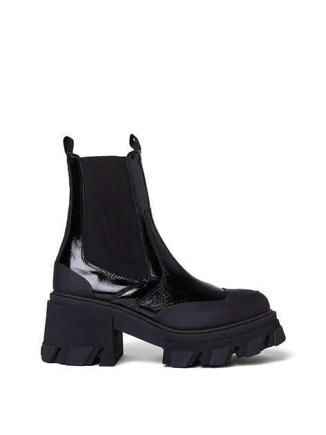 Cleated Heeled Mid Chelsea Boots
