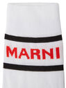 Marni Colour Block Logo Socks in White White flmni0149022wht
