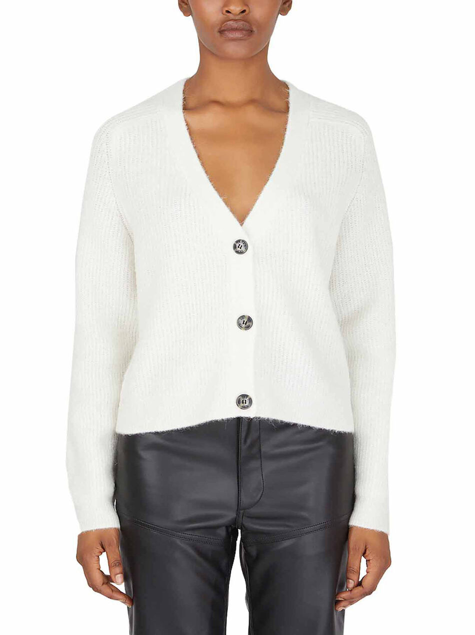 White V-Neck Cardigan