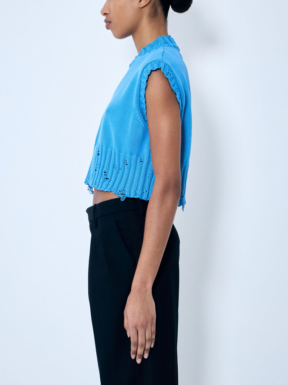 Distressed Knit Vest