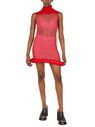 LOUISE LYNGH BJERREGAARD Mesh Knit Dress Red flllb0248003ppl