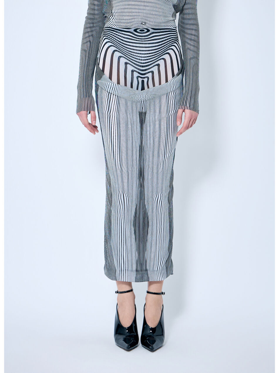 Double-Layer Mesh Midi Skirt