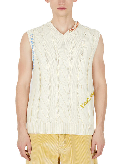 Cable Knit Sleeveless Sweater