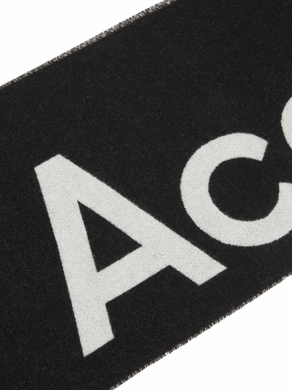 Black Logo Wool Scarf