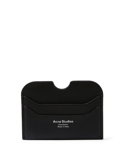 Logo Print Card Holder in Black