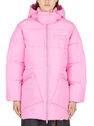 GANNI Hooded Tech Puffer Jacket in Pink Pink flgan0250028pin