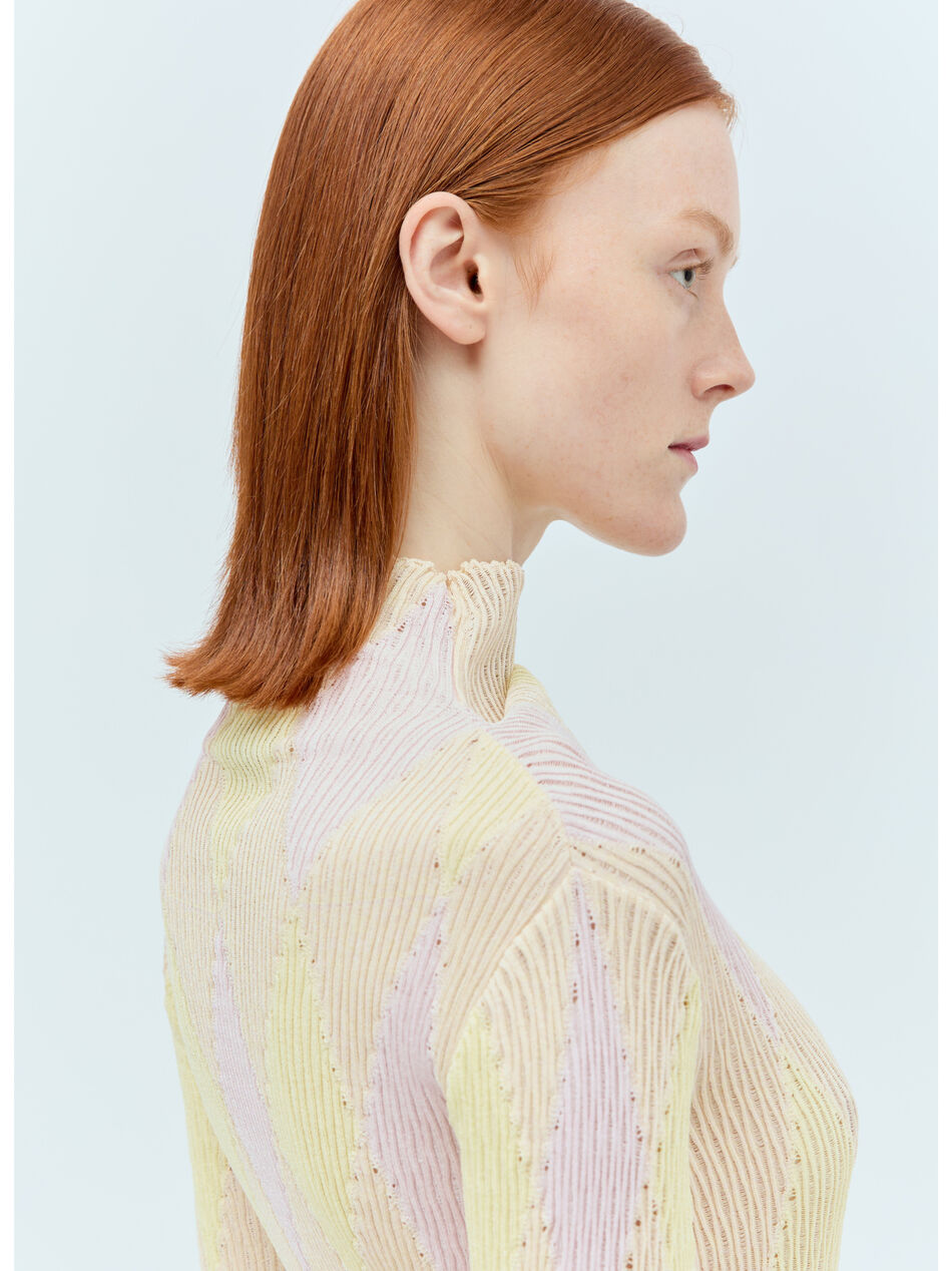 Argyle High-Neck Sweater