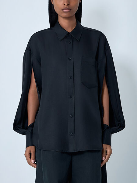 Silk Shirt With Slashed Sleeves