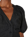 GANNI Puff Sleeve Shirt Black flgan0251076blk