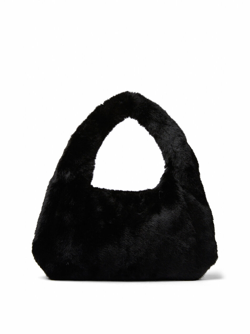 Borsa Nera in Eco-Pelliccia