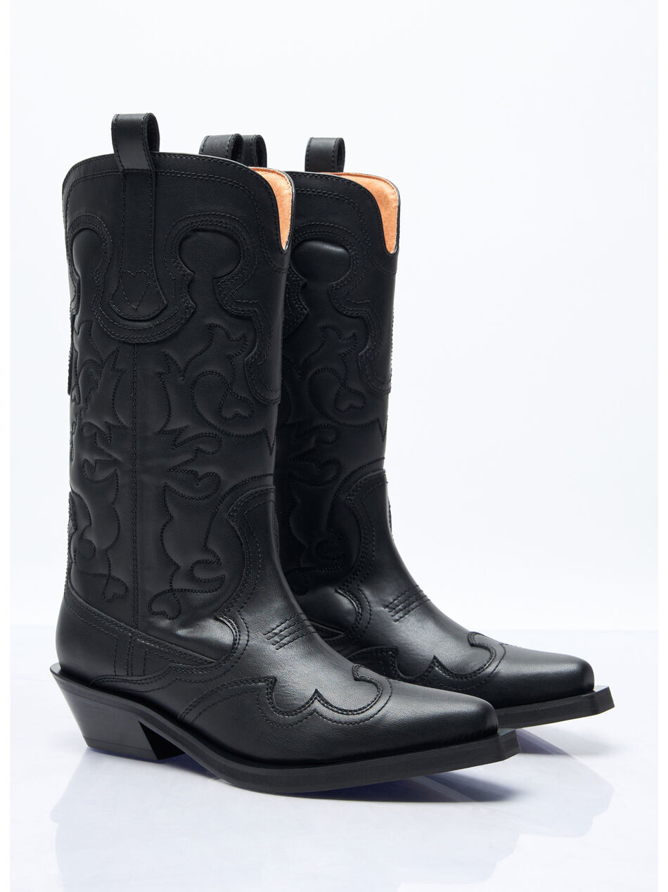 Mid Shaft Embroidered Western Boots