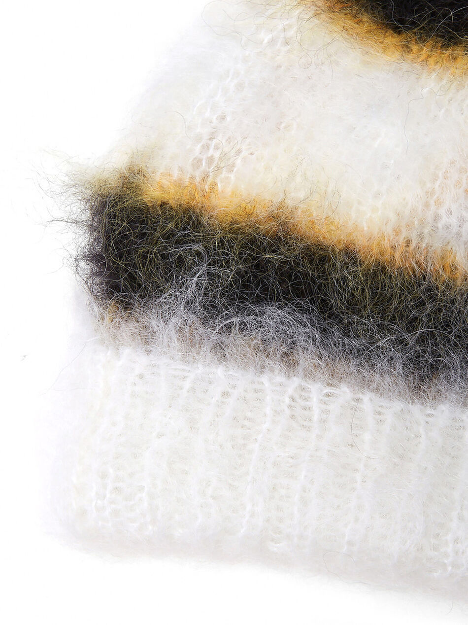 Mohair Beanie Hat in White
