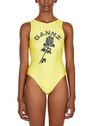 GANNI Logo Print Swimsuit  flgan0251051yel