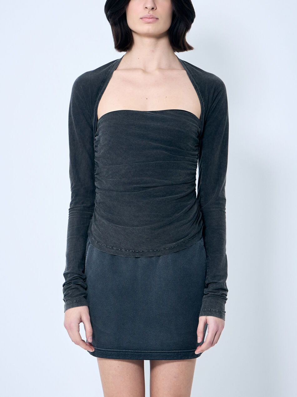 Ruched Square Neck Top