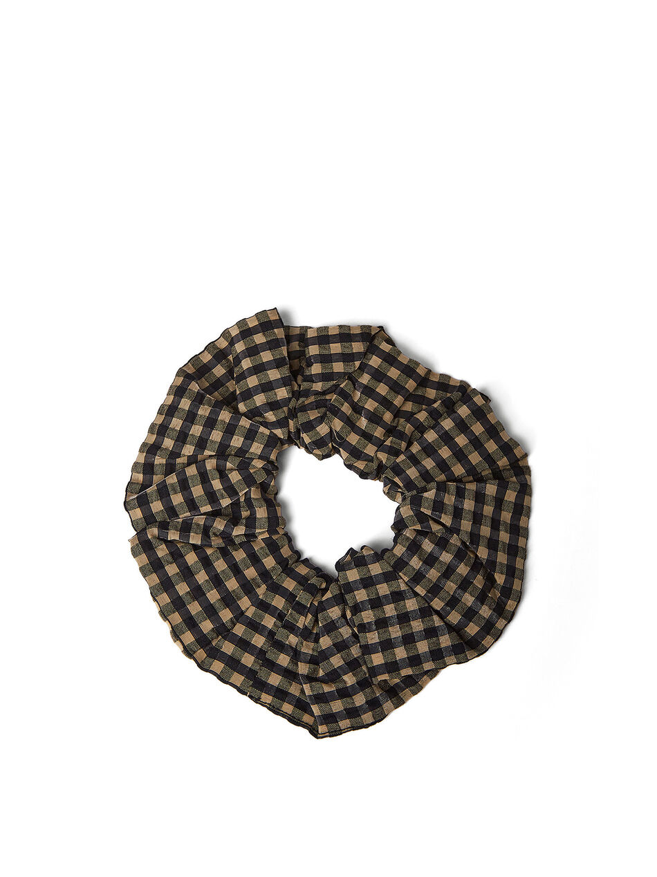 Check Seersucker Scrunchie