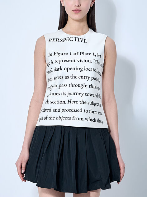 Text Print Satin Top