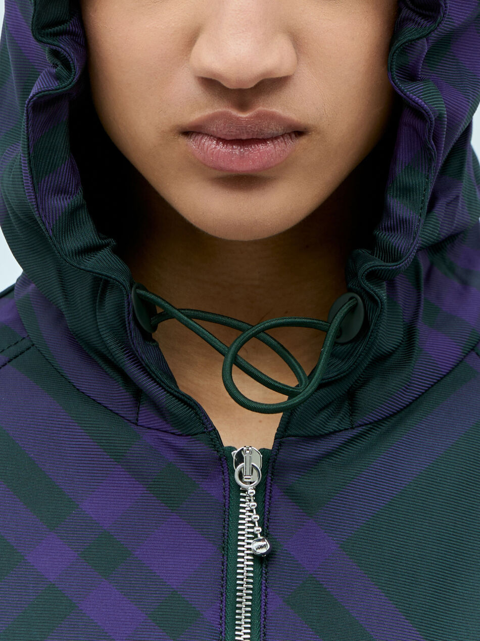 Check Nylon-Twill Windbreaker Jacket