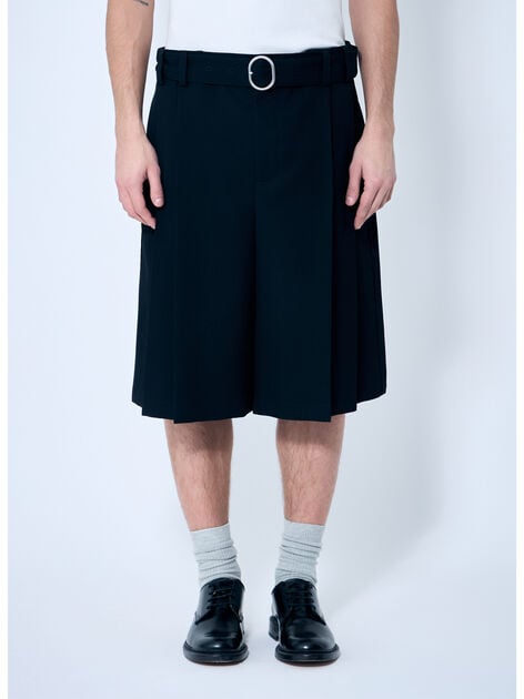 Belted Pleated Shorts