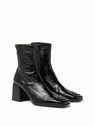 Courrèges Vinyl Square Toe Boots with Logo Black flcou0247015gry