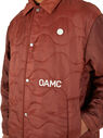OAMC RE-WORK Cappotto Trapuntato con Ricamo del Logo Rosso flomr0148007col