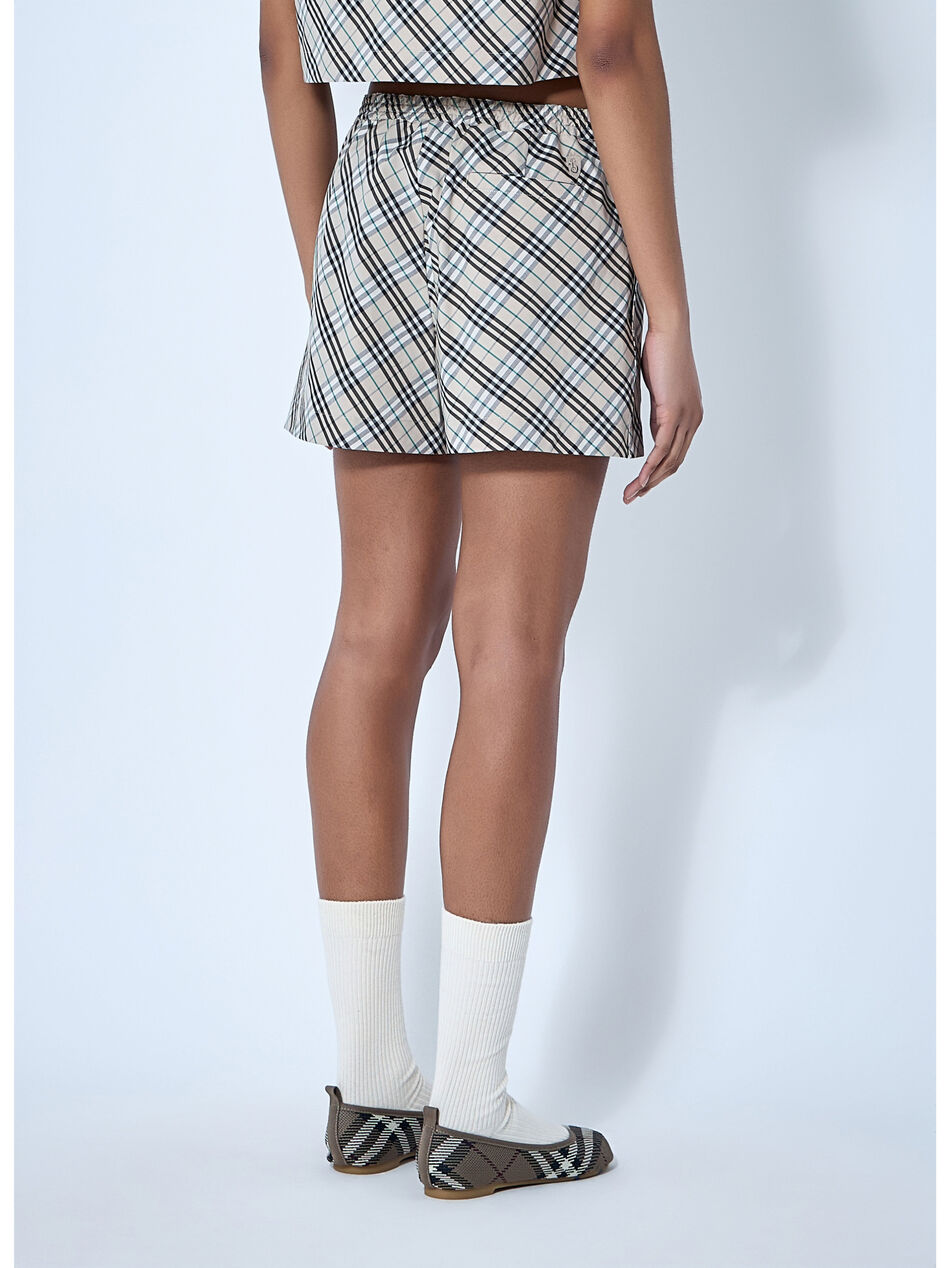 Check Drawstring Shorts