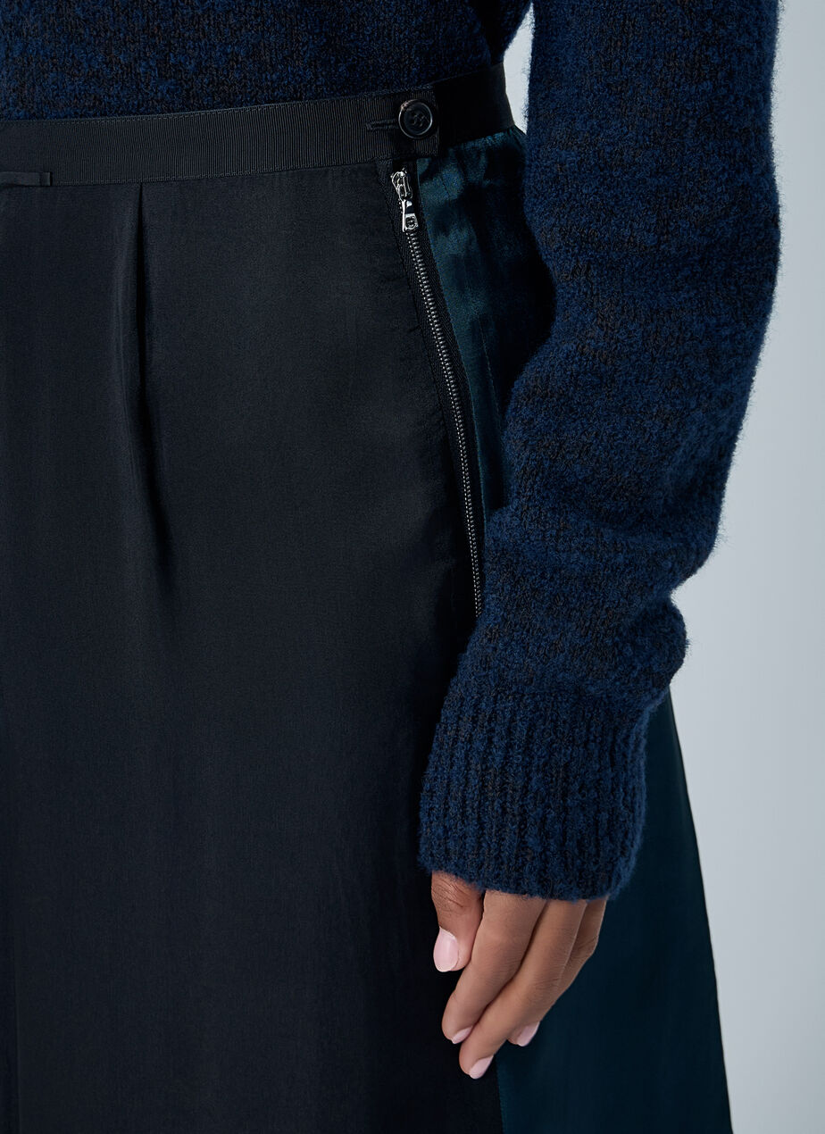 Contrast Panel Midi Skirt