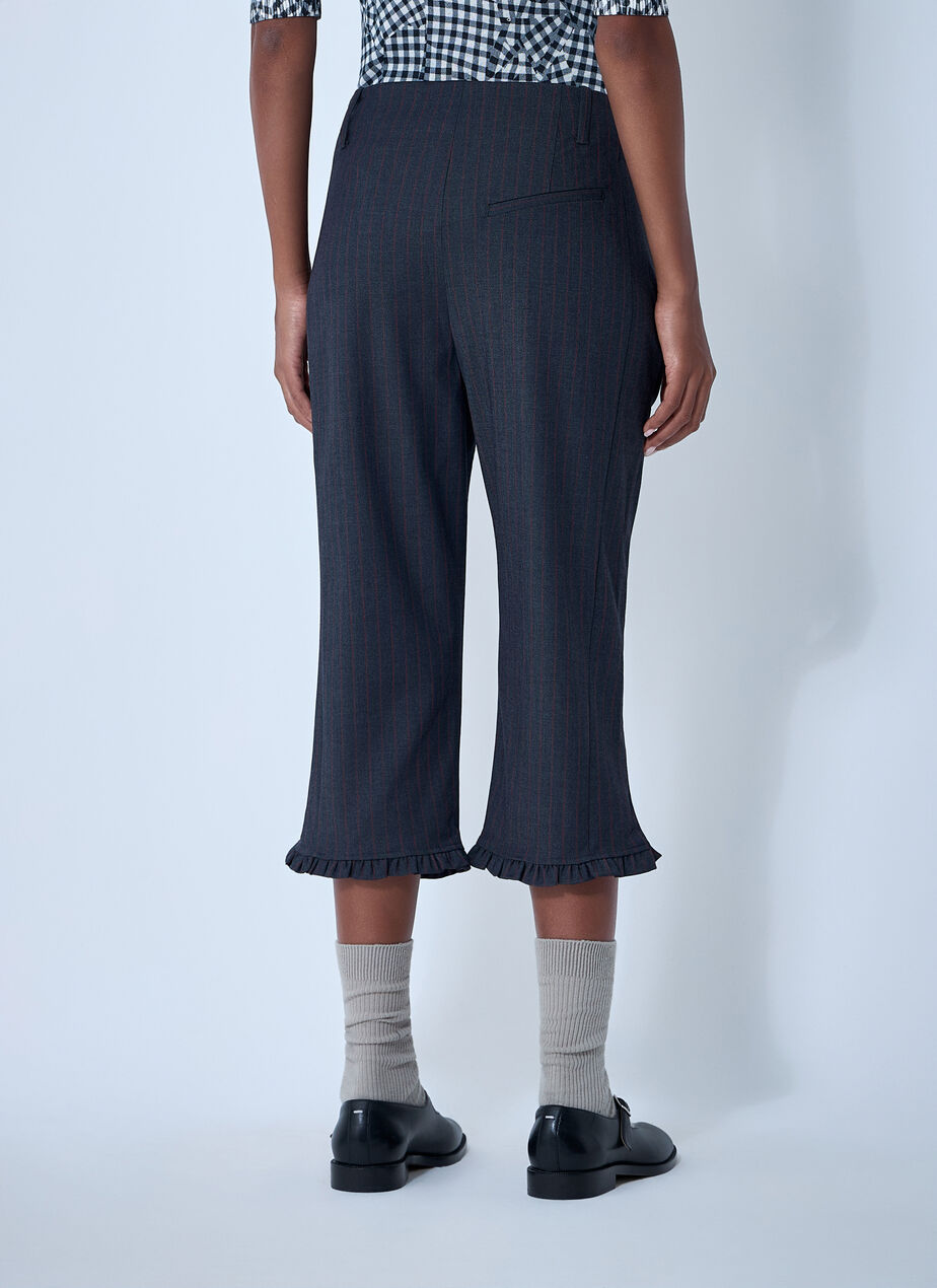 Stretch Stripe Capri Pants