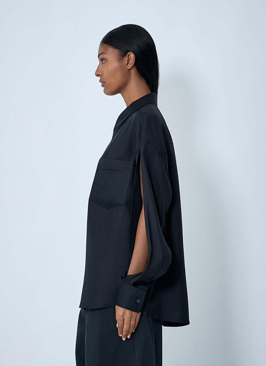 Silk Shirt With Slashed Sleeves
