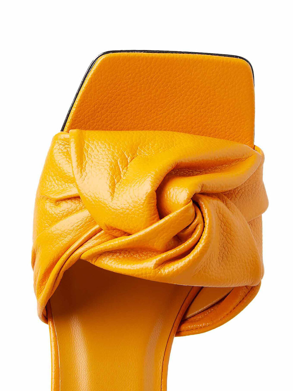 Sabot Lana in Pelle Arancione