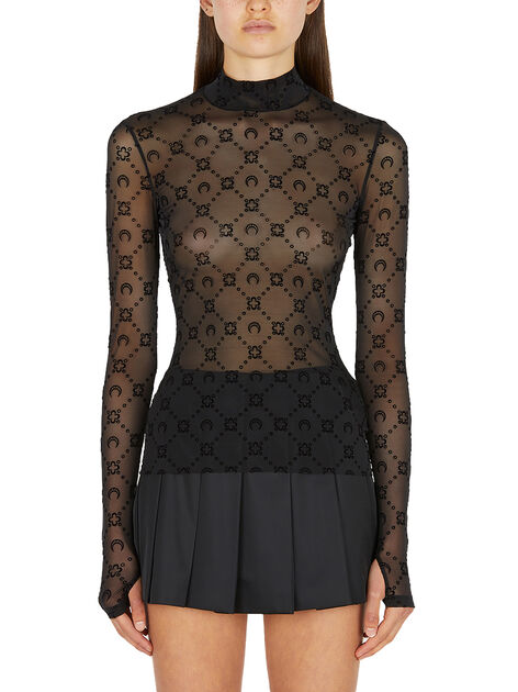 Flocked Monogram Top