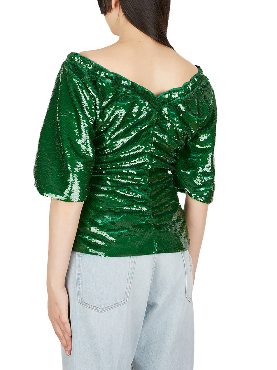 Ruched Sequin Top