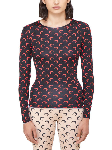 Second Skin Shirt with All-Over Moon Print