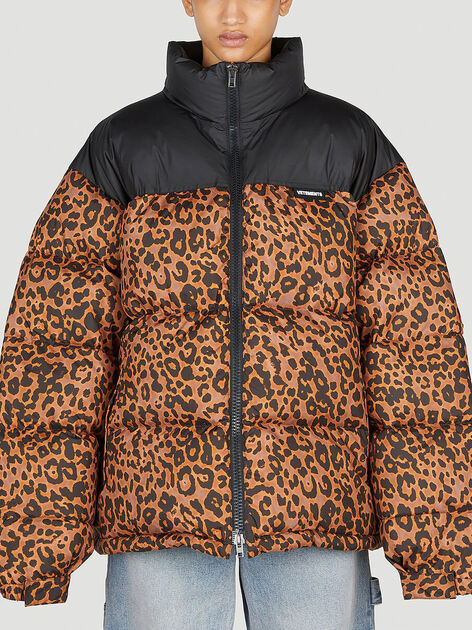 Leopard Print Puffer Jacket
