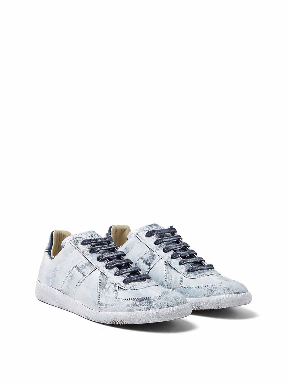 Replica Sneaker in Painted Effect Leather