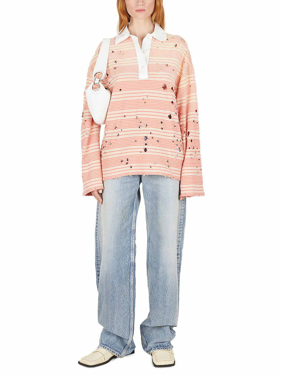 Distressed Striped Top