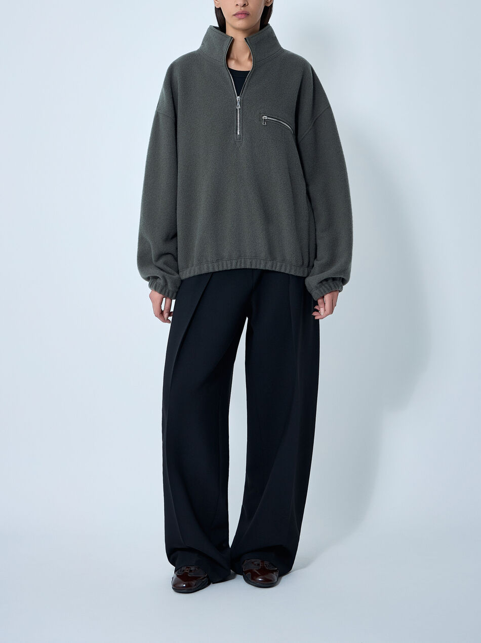 Zip-Up Fleece Sweatshirt