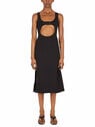 Courrèges Dress with Circle Cut-Out Detail Black flcou0247011blk