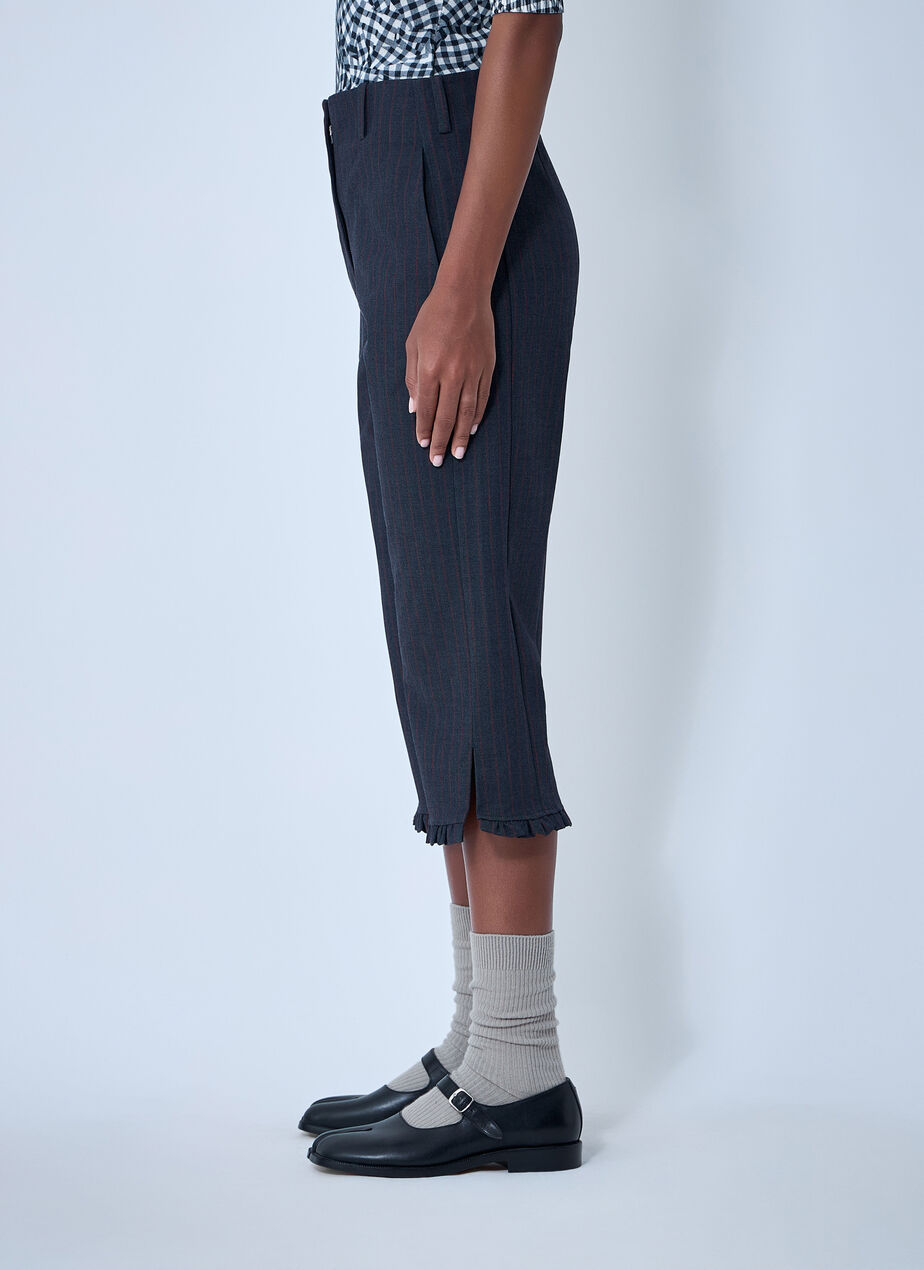Stretch Stripe Capri Pants