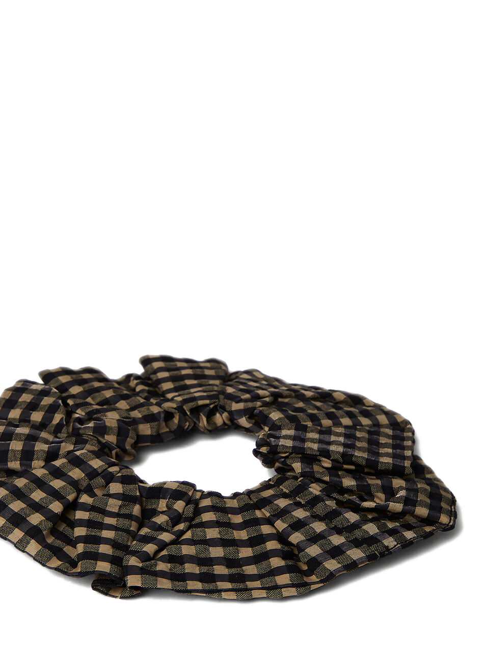 Check Seersucker Scrunchie