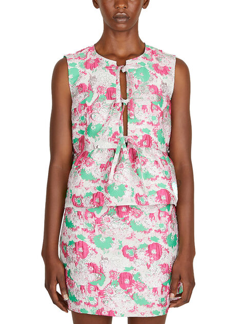 3D Floral Ribbon Top