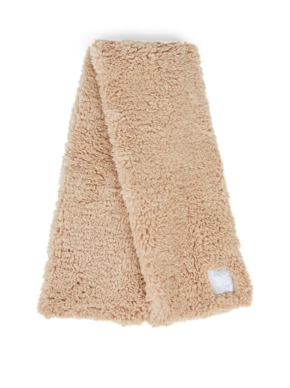Faux Fur Scarf in Beige