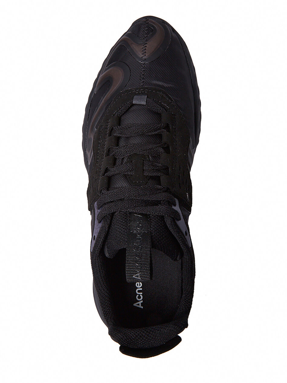 Ribbon Logo Sneakers in Black