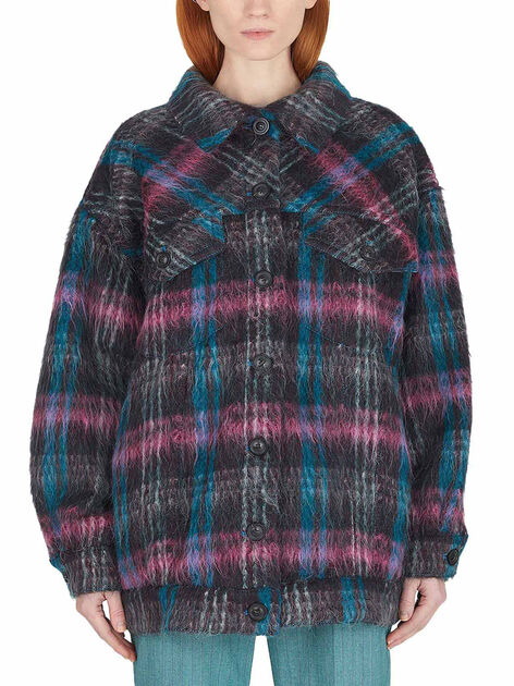 Oversize Jacket with Check Motif