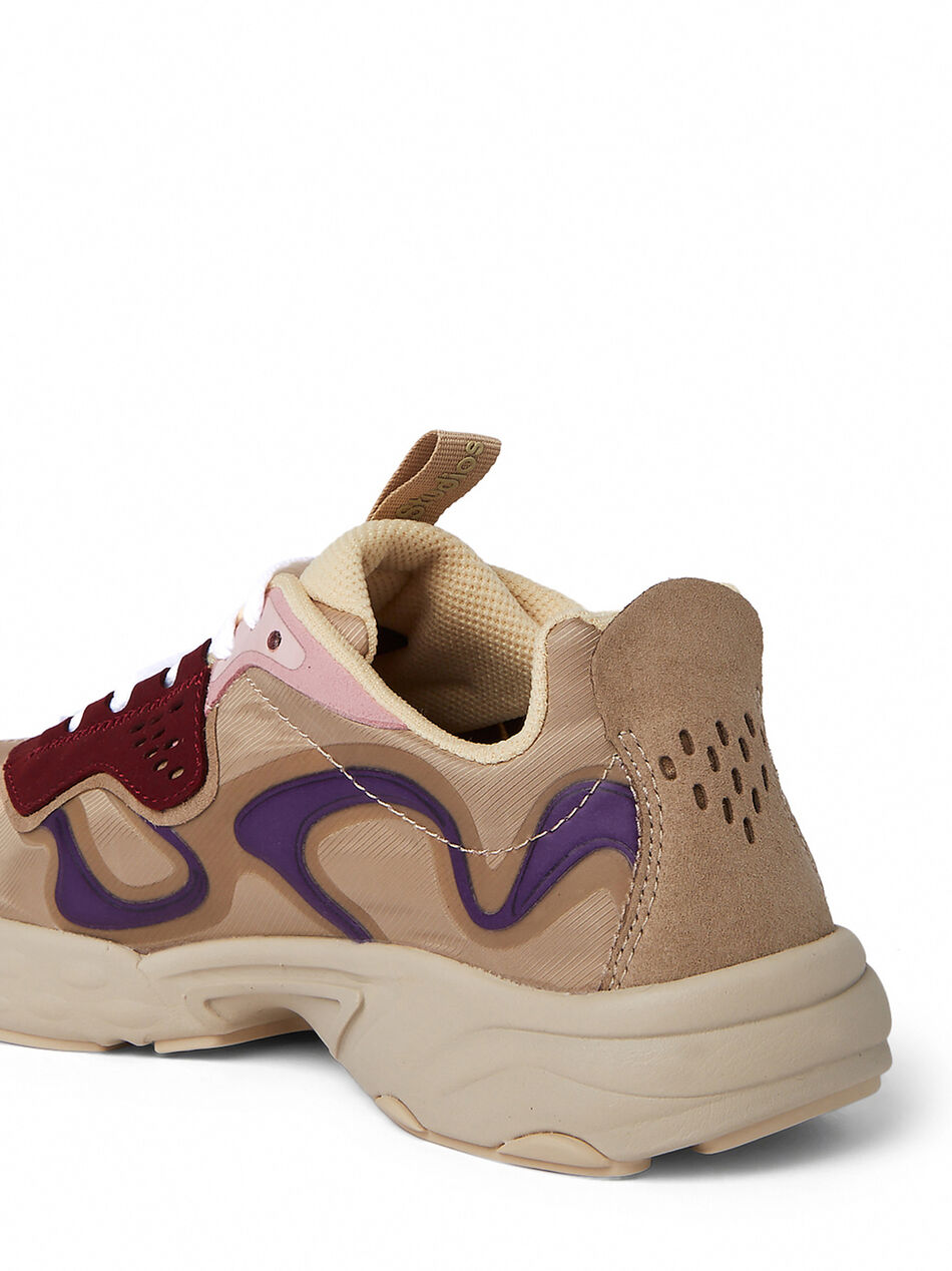 Ribbon Logo Sneakers in Beige