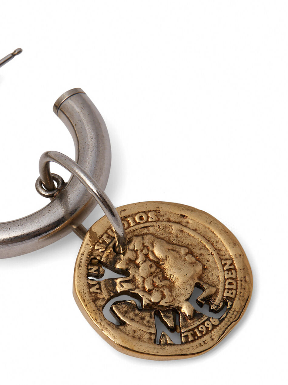 Coin Charm Earring in Gold